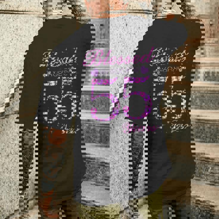 55歳の55歳の誕生日パーティーに神の祝福 メンズTシャツ バックプリント 彼への贈り物