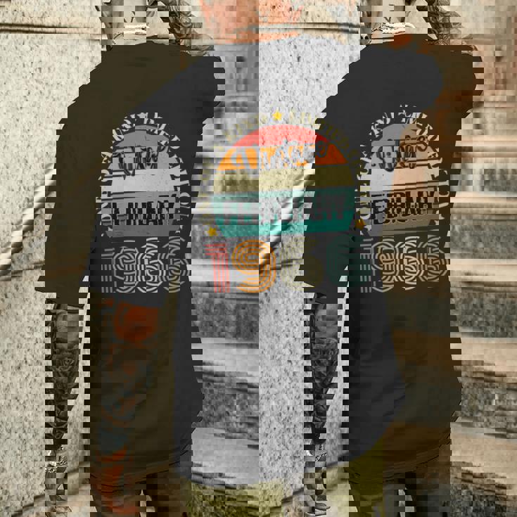 58歳 ヴィンテージ 1966年2月 58歳の誕生日 レトロ 長袖tシャツ メンズTシャツ バックプリント 彼への贈り物