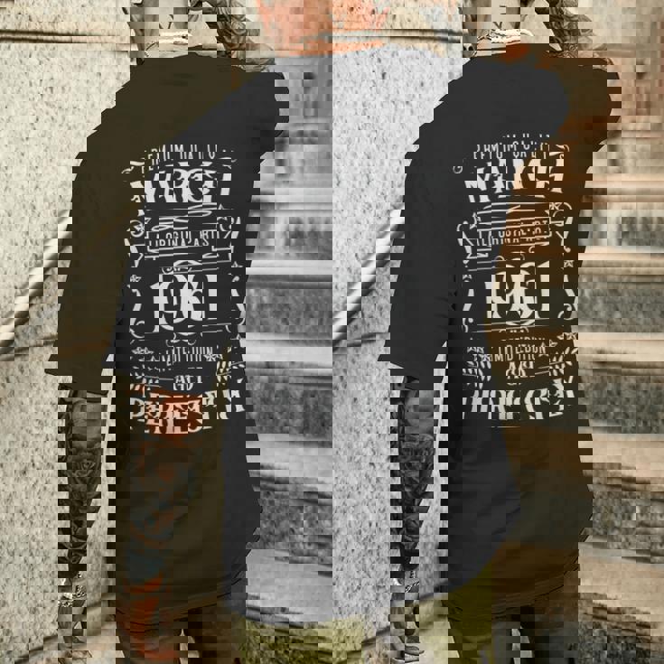 65歳の誕生日伝説は1961年3月に誕生しました。 長袖tシャツ メンズTシャツ バックプリント 彼への贈り物