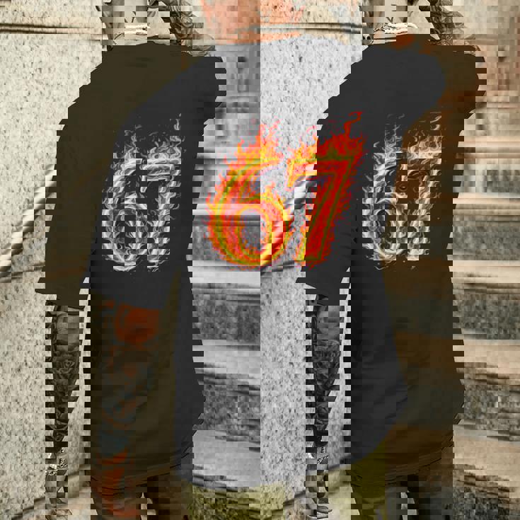 67 Fireixeven Meme Flames スラング 数字 面白い キッズ ティーン 長袖tシャツ メンズTシャツ バックプリント 彼への贈り物