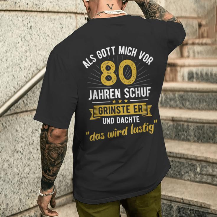 80 Geburtstag Als Gott Michor 80 Jahrenchuf T-Shirt mit Rückendruck Geschenke für Ihn