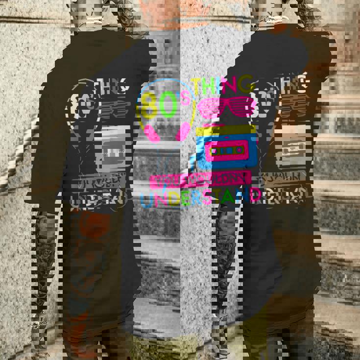 80年代コスチューム 1980年代テーマ パーティー 80年代スタイル ファッション衣装 メンズTシャツ バックプリント 彼への贈り物