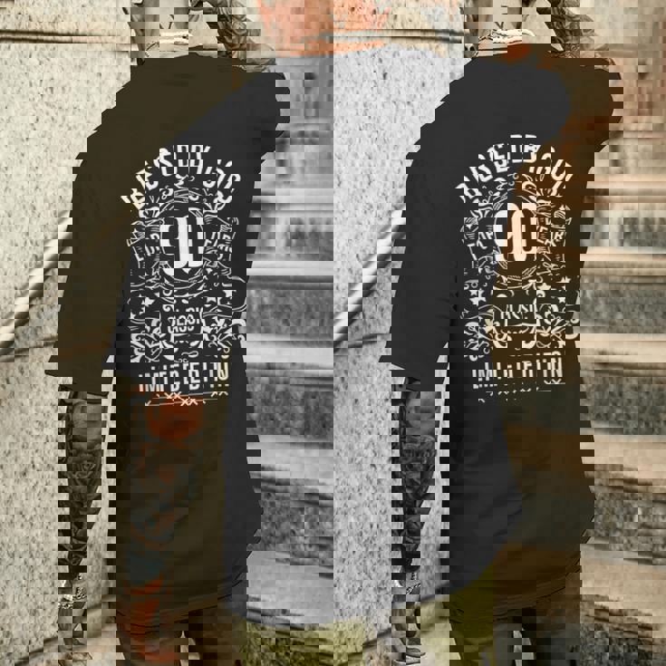 90歳のヴィンテージハッピー90歳の誕生日に神に祝福 メンズTシャツ バックプリント 彼への贈り物