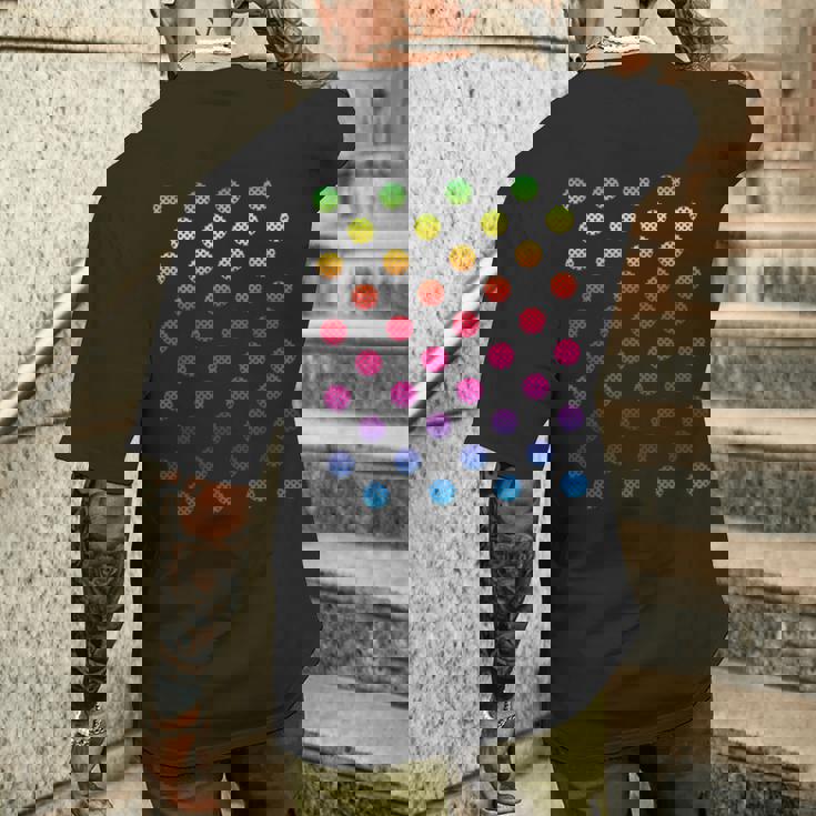 9月15日 ドットデー マルチカラー レインボー 水玉 メンズTシャツ バックプリント 彼への贈り物