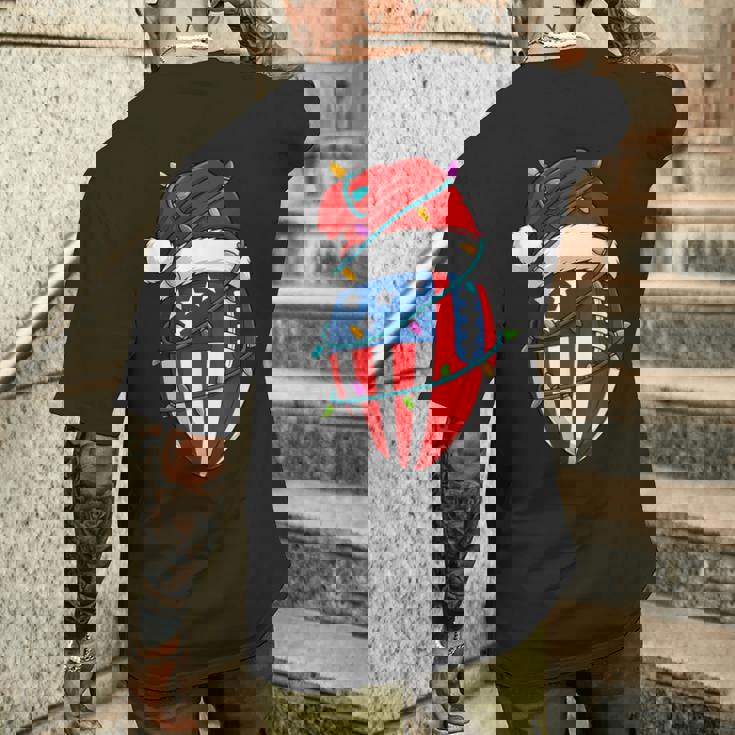 American Flag Football Light Christmas Hat Men's Back Print T-Shirt Gifts for Him