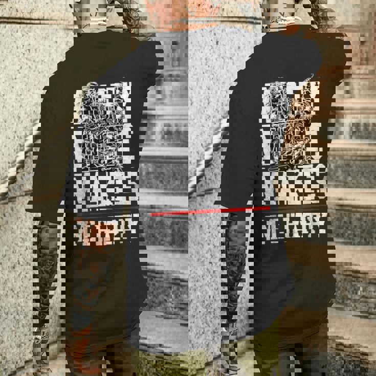 Angry Music Make Me Happy Heavy Metal Metalheads メンズTシャツ バックプリント 彼への贈り物