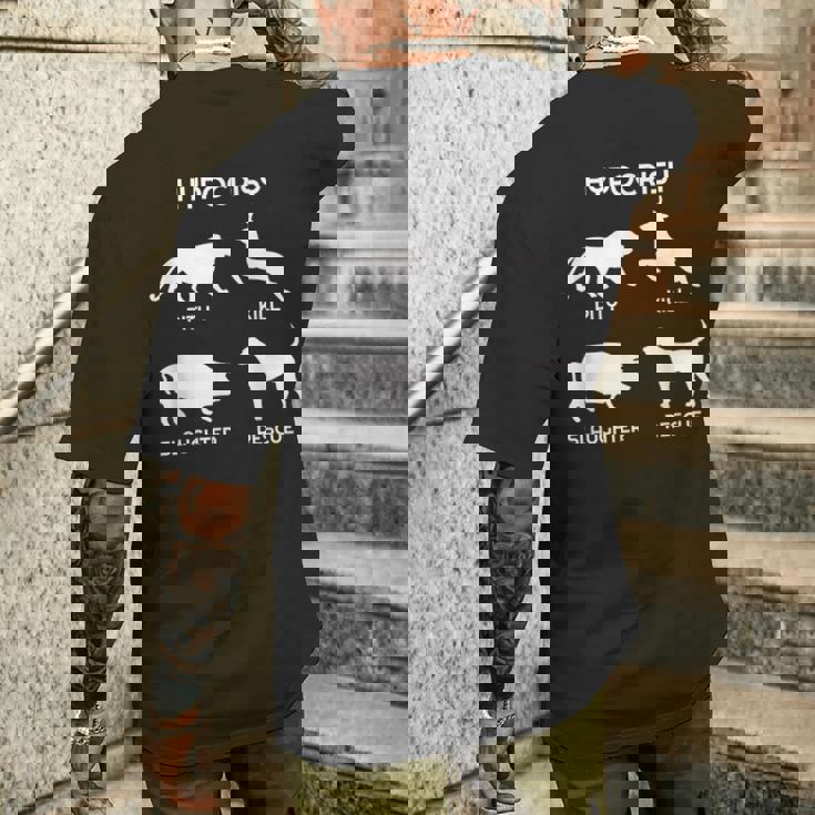 Animal Rights Hypocrisyegan メンズTシャツ バックプリント 彼への贈り物