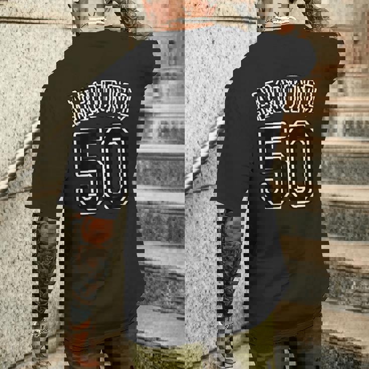 Around 50 アラフィフ（五十歳 50才）【ユニフォーム風】誕生日 50代 面白 メンズTシャツ バックプリント 彼への贈り物