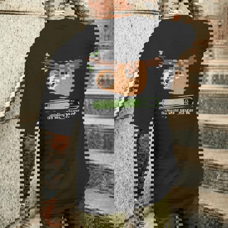 Baby Loading Please Wait ナマケモノのユーモア メンズTシャツ バックプリント 彼への贈り物