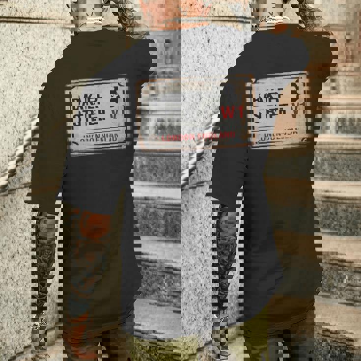 Bakertreet W1 London England Old Rustedstreet サインtシャツ メンズTシャツ バックプリント 彼への贈り物