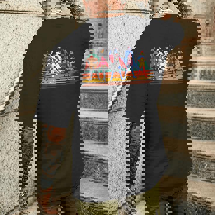 Battle Of The Planets ヴィンテージスタイルブラシストライプ メンズTシャツ バックプリント 彼への贈り物