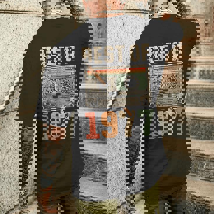 Best Of 1977 オールド・カセット 49歳の誕生日 レトロ メンズTシャツ バックプリント 彼への贈り物