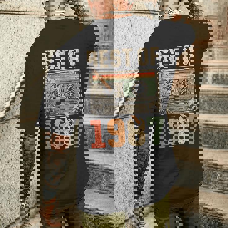 Best Of 1987 オールド・カセット 39歳の誕生日 レトロ メンズTシャツ バックプリント 彼への贈り物