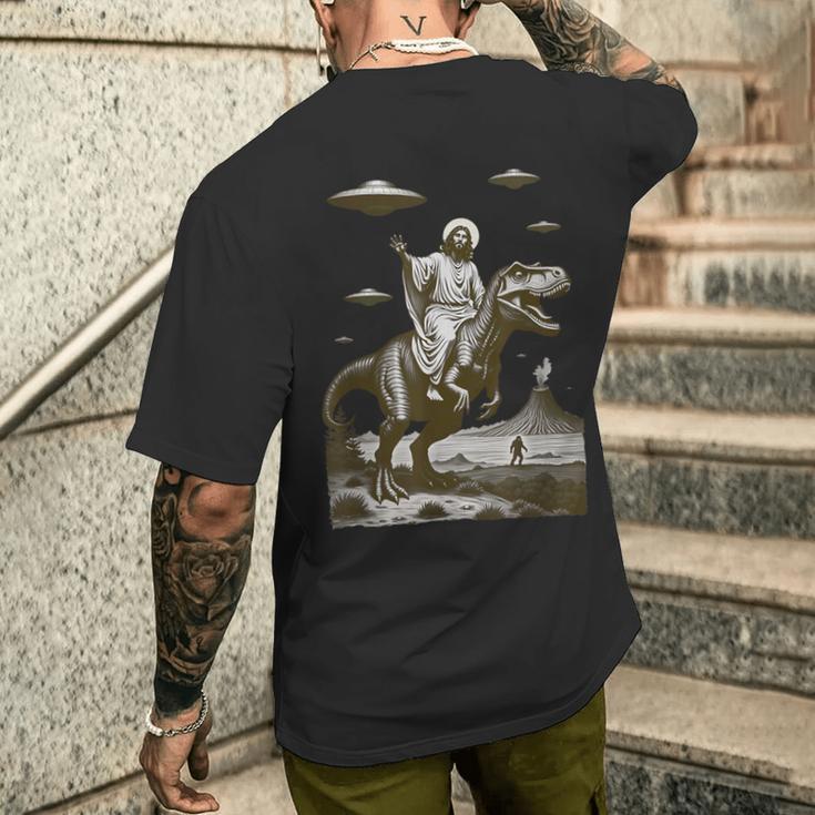Bigfootoucoupeolante Jésusur Dinosaure T-shirt imprimé au dos Cadeaux pour lui