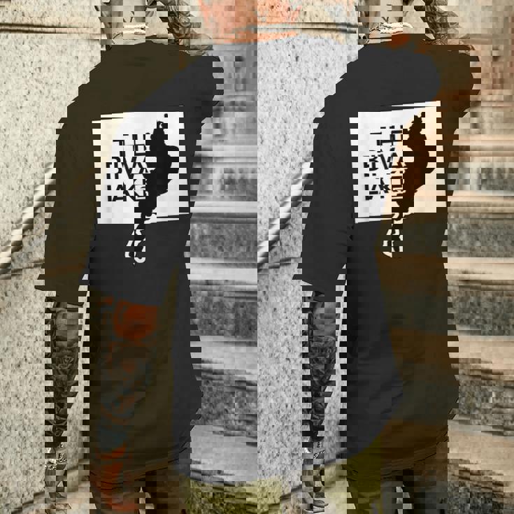 The Biwa Lake 琵琶湖 滋賀 地図【47都道府県】ジモtティ Jimo-T 地元愛 お土産 面白 メンズTシャツ バックプリント 彼への贈り物