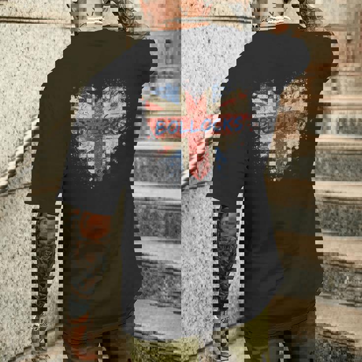 Bollocks ヴィンテージ 英国ユニオンジャック ハートペイント 飛び散り メンズTシャツ バックプリント 彼への贈り物