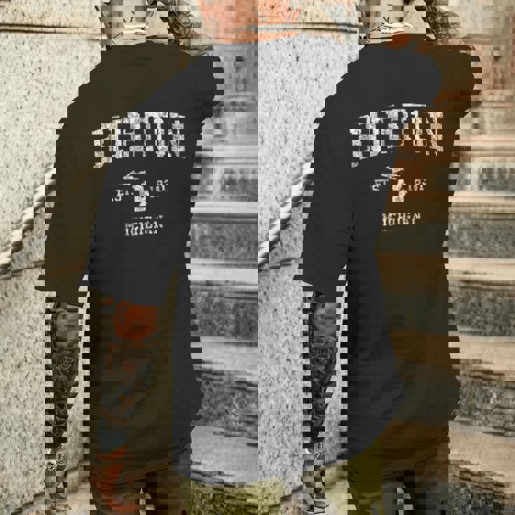 Burton ミシガン州ミシガン州ヴィンテージアスレチックスポーツデザイン メンズTシャツ バックプリント 彼への贈り物