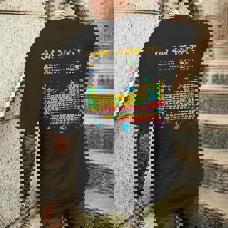 Can I Lick It 周期表 面白い 科学 先生 学生 メンズTシャツ バックプリント 彼への贈り物