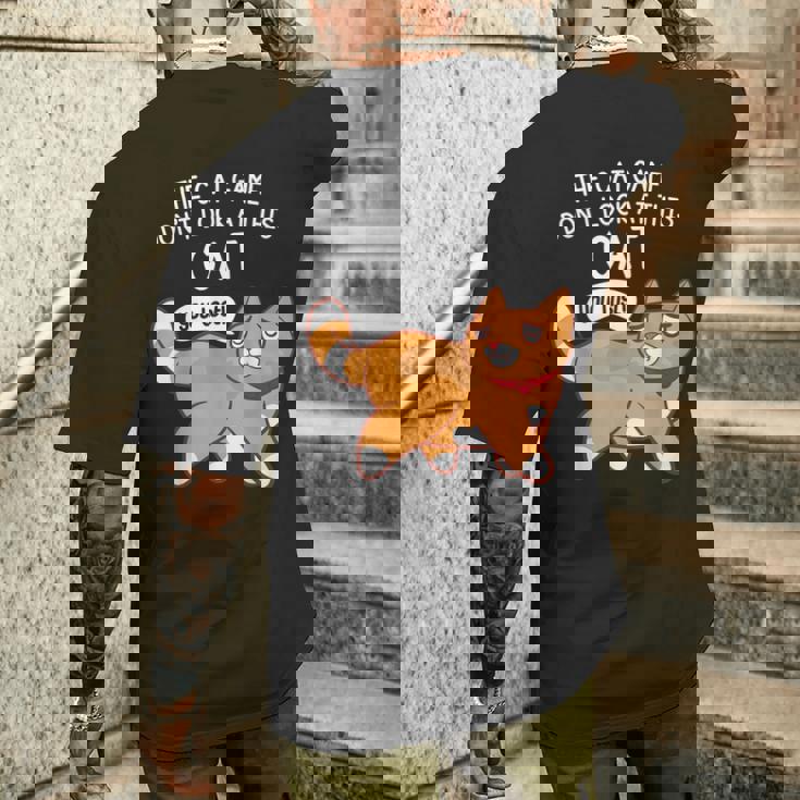 The Cat Game Don't Look At This Cat You Lost Kitten メンズTシャツ バックプリント 彼への贈り物