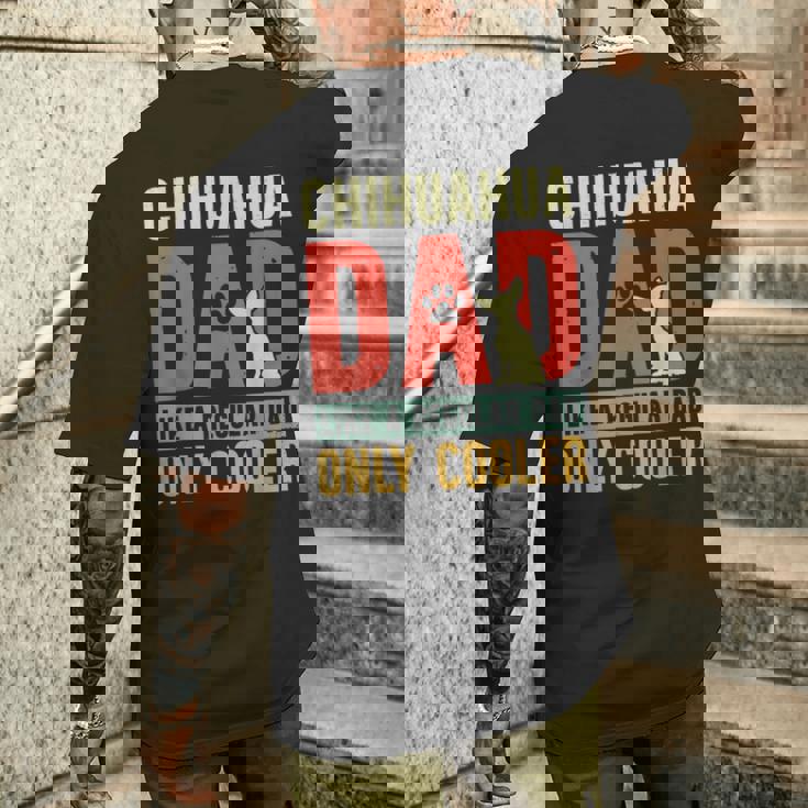 Chihuahua Papà Divertente Festa Del Papàintage Per Proprietario Cane T-shirt da uomo con stampa posteriore Regalos para él