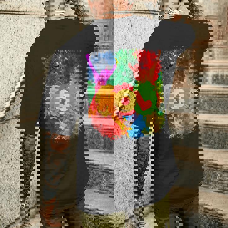 Color Mashup Wild Celebrations Happy Holi メンズTシャツ バックプリント 彼への贈り物