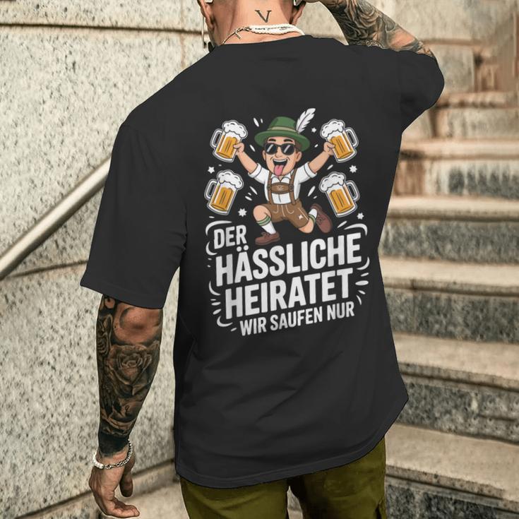 Der Hässliche Heiratet Wiraufen Nur Jga T-Shirt mit Rückendruck Geschenke für Ihn