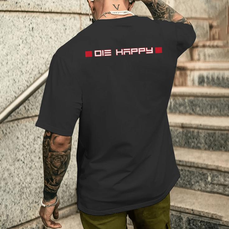 Die Happy Chwarz Cartoon Klein Kurzarm Klassisch Baumwolle T-Shirt mit Rückendruck Geschenke für Ihn