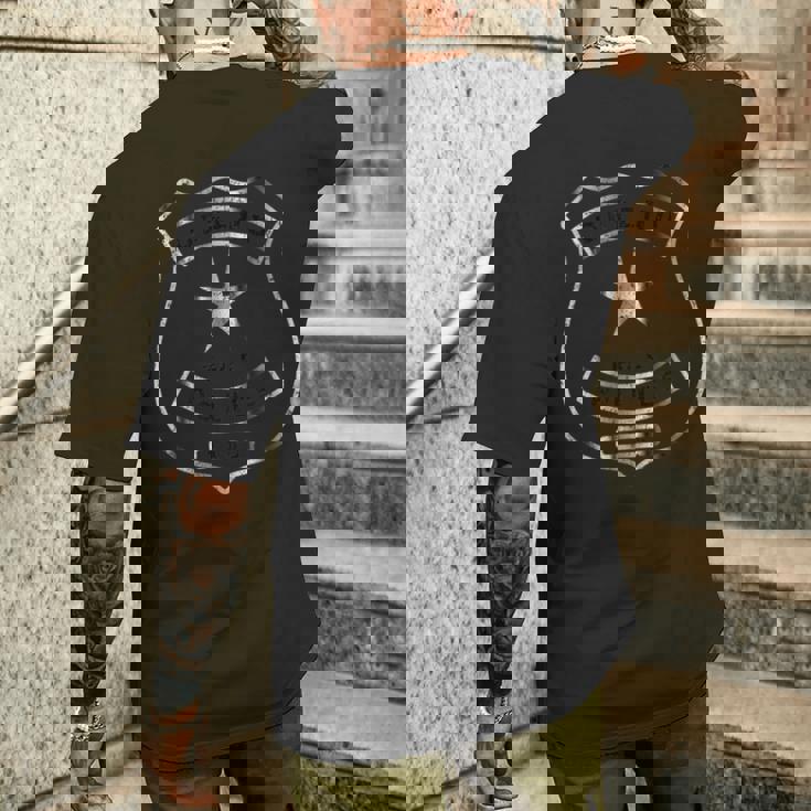 Distressed Defend The Police バッジ 1103 メンズTシャツ バックプリント 彼への贈り物