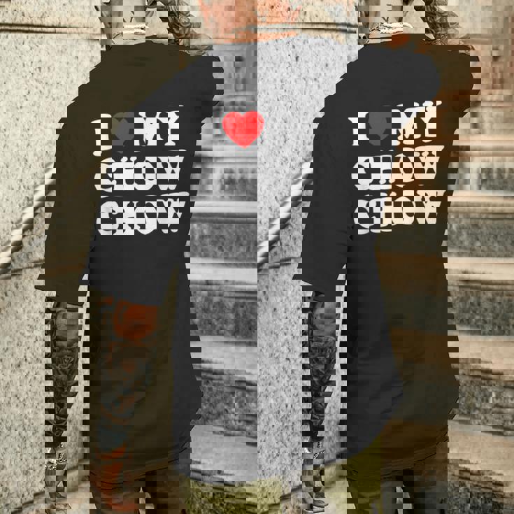 Dog I Love My Chow Chow Chow メンズTシャツ バックプリント 彼への贈り物