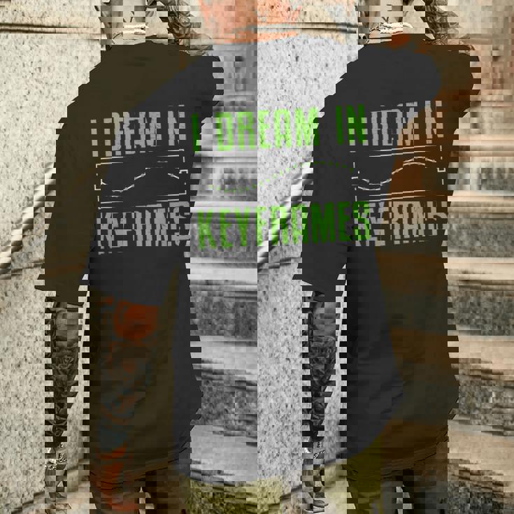 I Dream In Keyframes おもしろモーショングラフィックデザイナー アニメーター メンズTシャツ バックプリント 彼への贈り物