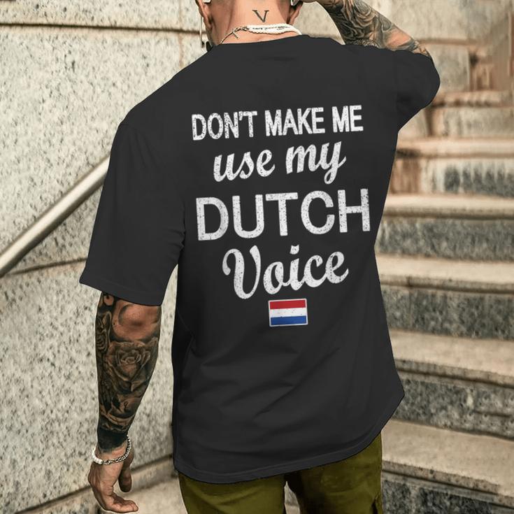 Dutch Back Dutch Voice Netherlands Flag Dutch Roots Men's Back Print T-Shirt | Mazezy