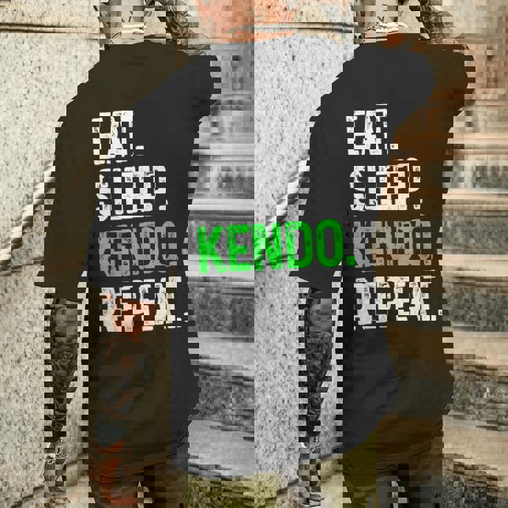 Eatleep Kendo Repeat 面白い格闘技コンバット メンズTシャツ バックプリント 彼への贈り物