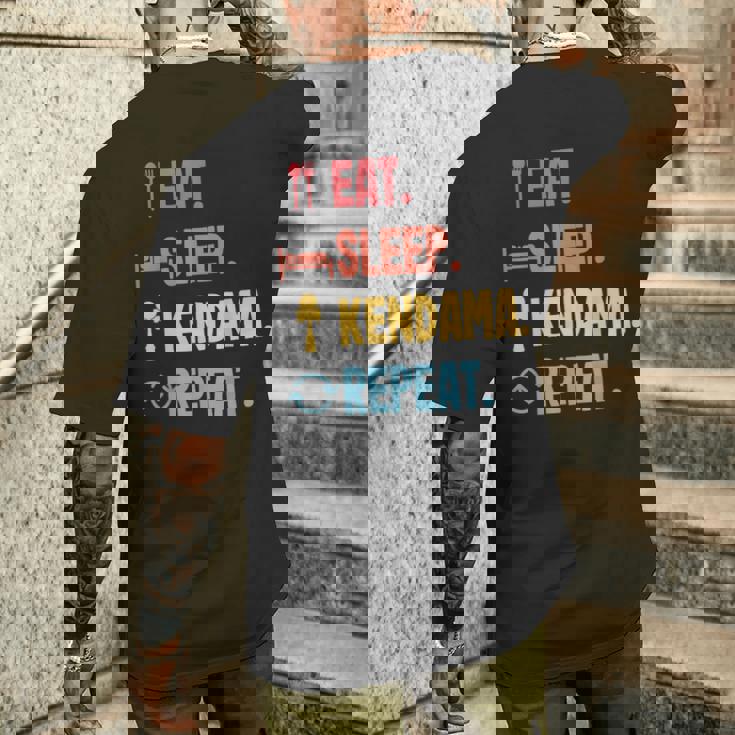 Eatleep けん玉リピート メンズTシャツ バックプリント 彼への贈り物