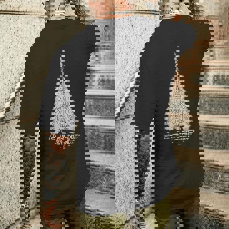 F-14 トムキャット 戦闘機 ジェットミリタリー パイロット 退役軍人 アメリカ空軍 メンズTシャツ バックプリント 彼への贈り物