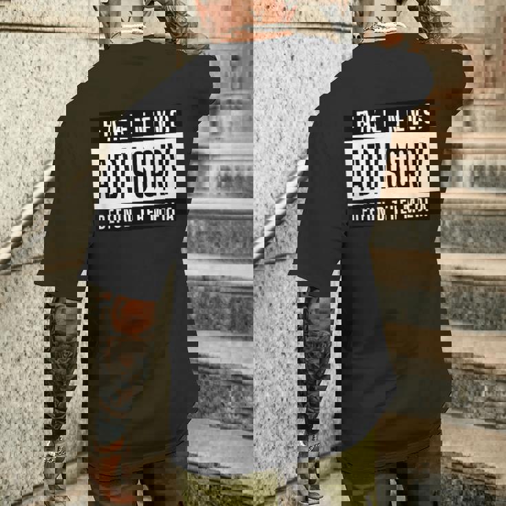 Fake News Advisory Defund The Media メンズTシャツ バックプリント 彼への贈り物