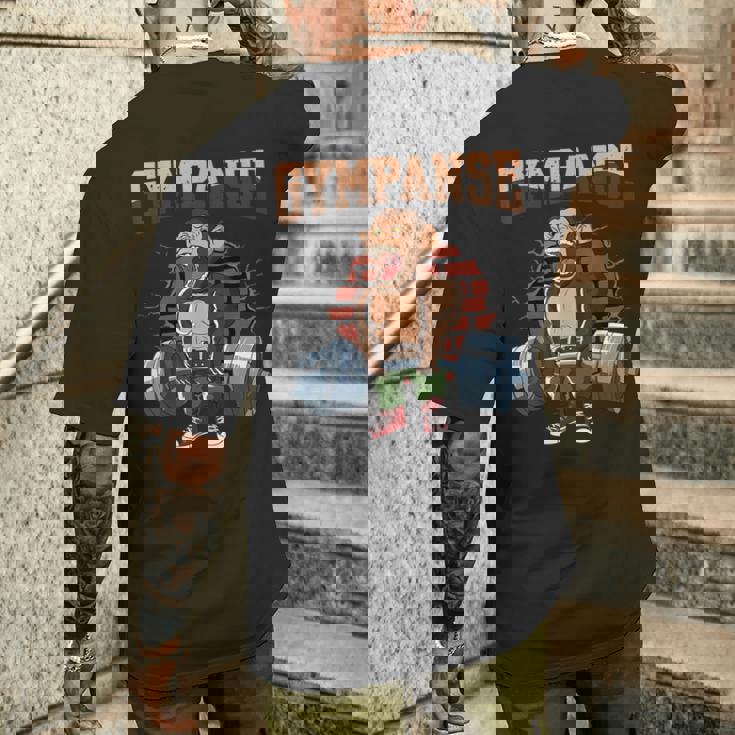 Fitness Gympanse Deadlift Workout Training Gymを行っています メンズTシャツ バックプリント 彼への贈り物