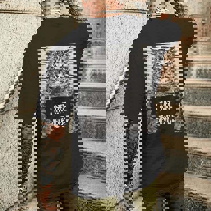 Cats Picture I Hate Peopleaying メンズTシャツ バックプリント 彼への贈り物