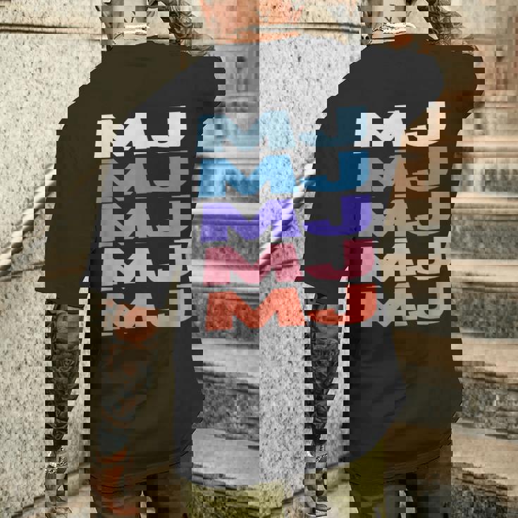 Modern Repeated Text Mj メンズTシャツ バックプリント 彼への贈り物