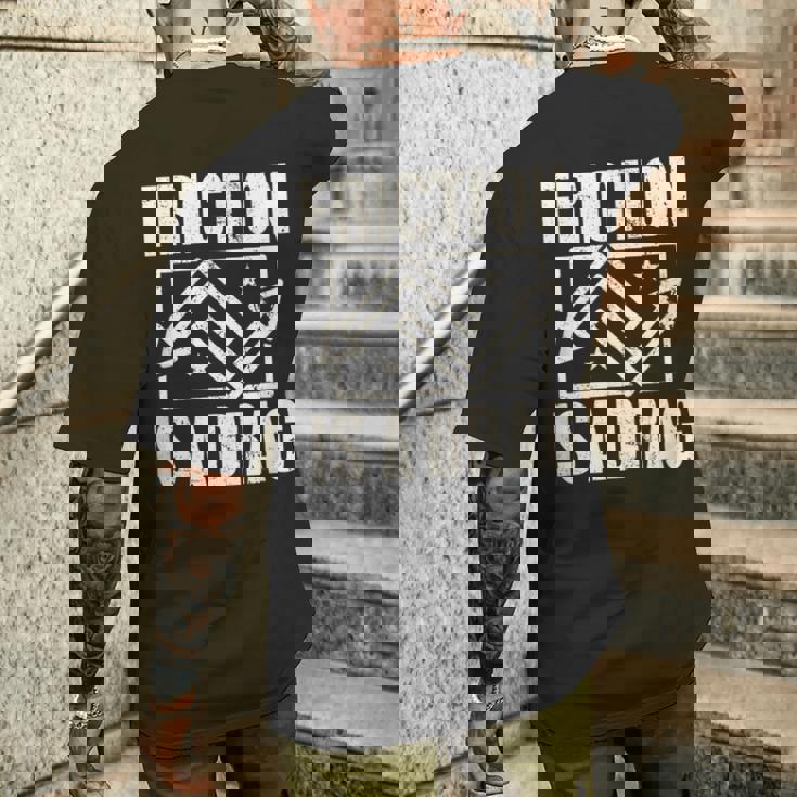 Physics Friction Is A Drag PunメンズTシャツ バックプリント 彼への贈り物