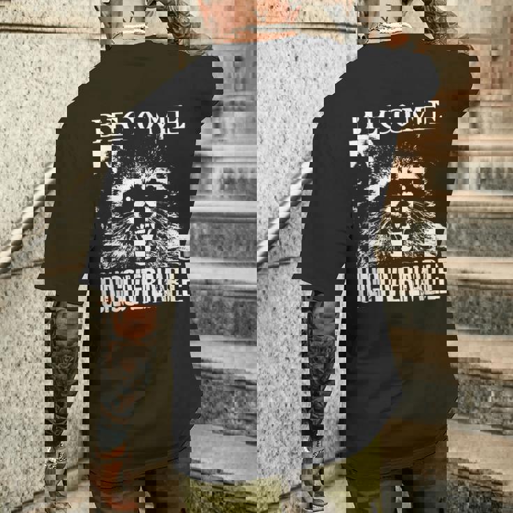 Raccoon Become Ungovernable Raccoon メンズTシャツ バックプリント 彼への贈り物