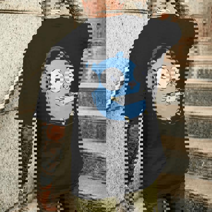 Go Developer Golang Music Goper メンズTシャツ バックプリント 彼への贈り物