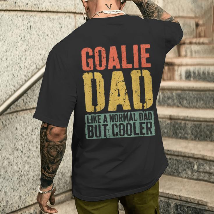 Goalie Dad Uomo Festa Del Papà Portiere Papà T-shirt da uomo con stampa posteriore Regalos para él