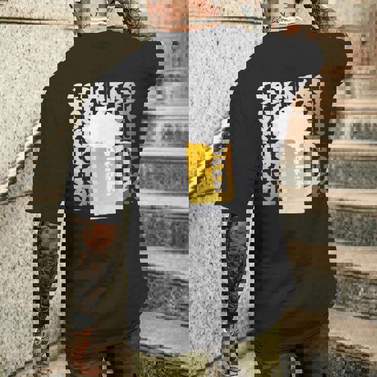 Gokugoku ビール 生ビール 泡 夏 居酒屋 仲間 楽しい 美味しい 爽快 メンズ レディース メンズTシャツ バックプリント 彼への贈り物