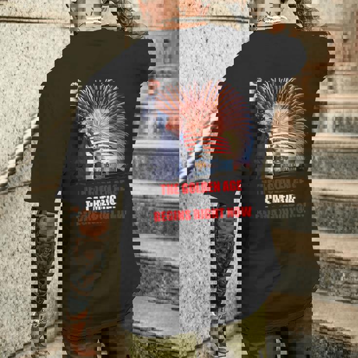 The Golden Age Of America Begins – Trump Inaugurationpeech メンズTシャツ バックプリント 彼への贈り物