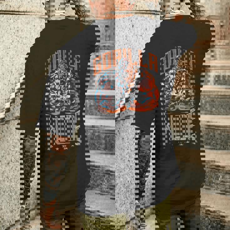 Gorilla ファッションワークアウト ビースト ジム トレーニング フィットネス 筋肉 メンズTシャツ バックプリント 彼への贈り物