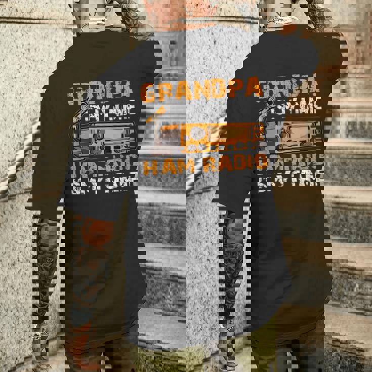 Grandpa Is My Name Ham Radio Is My Game Hamラジオ アマチュア無線 メンズTシャツ バックプリント 彼への贈り物