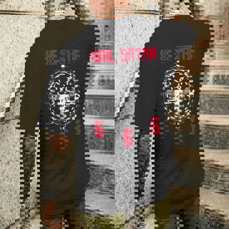 Hailatan 666 バフォメット ペンタグラム ルシファー オカルトサタニック メンズTシャツ バックプリント 彼への贈り物
