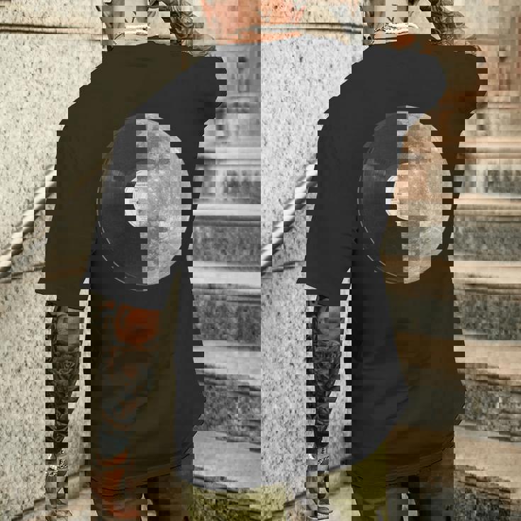 Half Mooninyl Record – Music Lover Lunar Graphic メンズTシャツ バックプリント 彼への贈り物