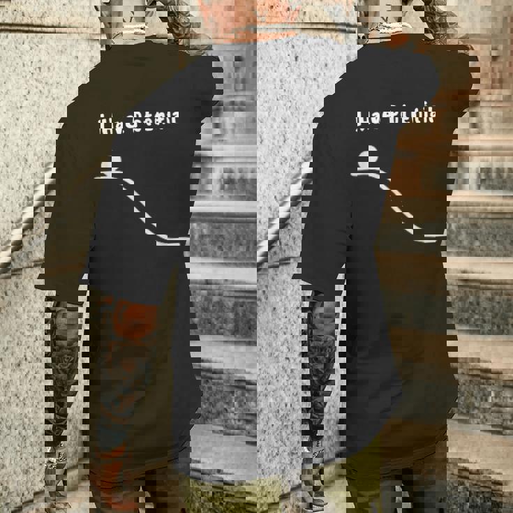 I Have Potential Energy Physics Joke メンズTシャツ バックプリント 彼への贈り物