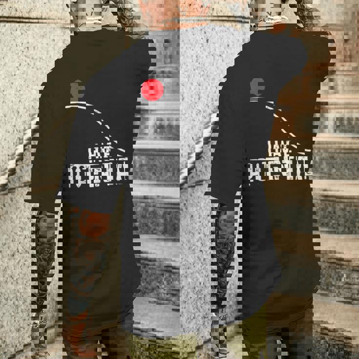 I Have Potential おもしろサイエンス物理ポテンシャルエネルギーギフト メンズTシャツ バックプリント 彼への贈り物